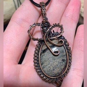 Wire Wrapped jasper stone Pendant